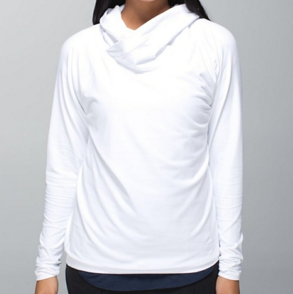 lululemon athletica Tops - Lululemon Healthy Heart Cowl Neck Pullover White 6
